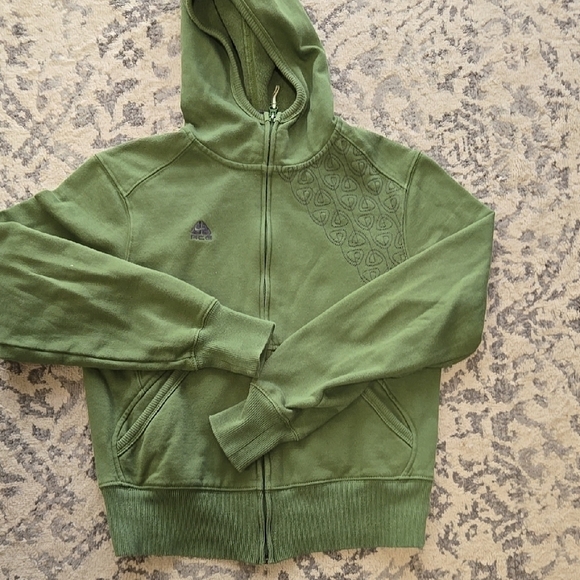 Nike ACG Green Hooded Sweatshirt with Full Zipper - Picture 1 of 7